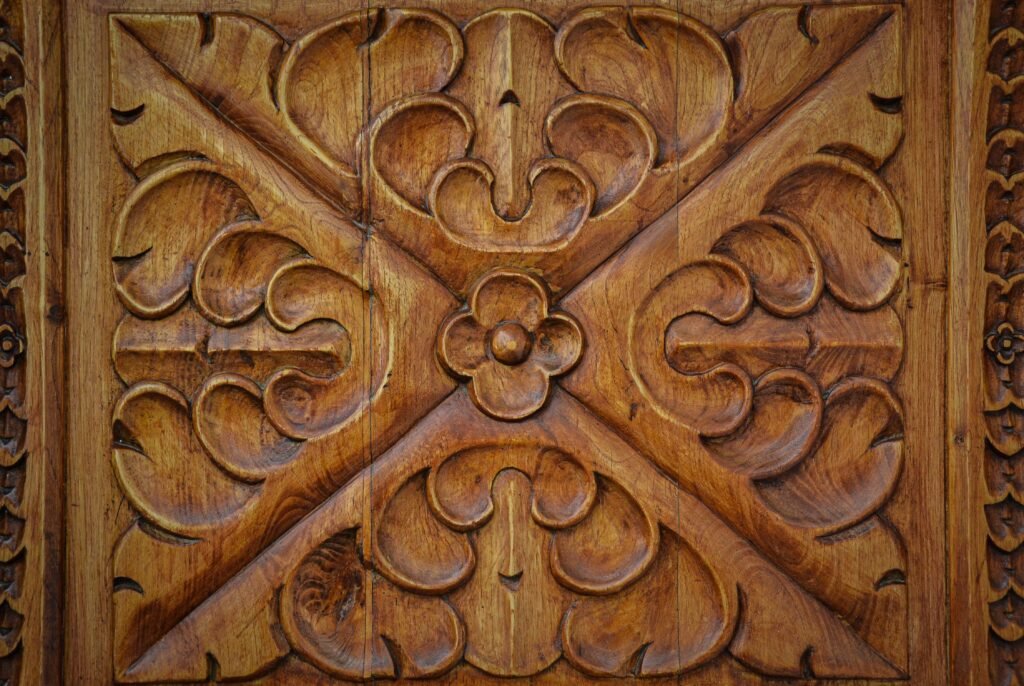 Handmade Moroccan cedar wood furniture carved in Marrakech